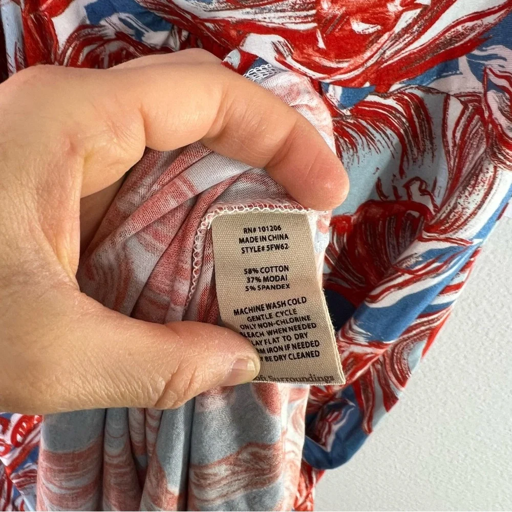 Soft Surroundings Blue and Red Floral Maxi Dress - Picture 7 of 7